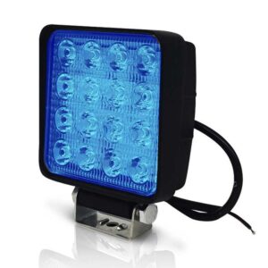 Farol Auxiliar 16 Leds Quadrado bivolt Azul 45mm Grosso