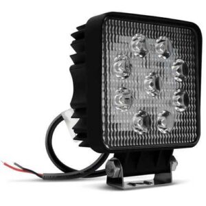 Farol Auxiliar 9 Leds Quadrado bivolt 35mm Grosso Branco