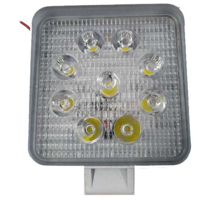 Farol Auxiliar 9 Leds Quadrado bivolt 22mm Carcaca Branco