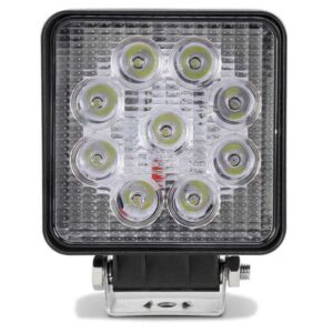 Farol Auxiliar 9 Leds Quadrado bivolt 22mm Slim Branco