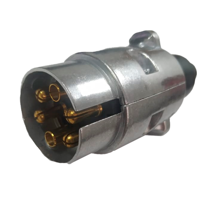 TOMADA ELET. MACHO 6 POLOS ALUMINIO 12V